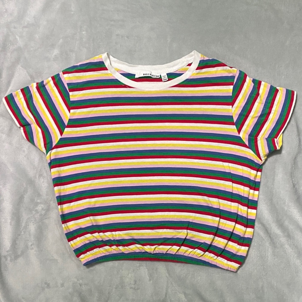 Colorful Striped Short Sleeve Tee